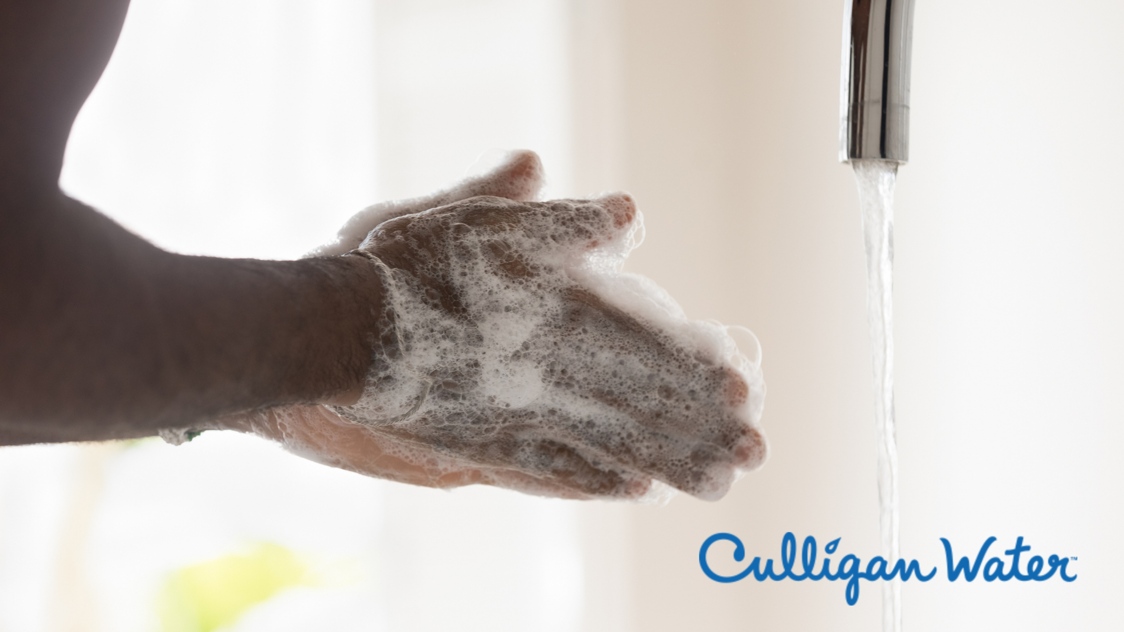 man washing hands