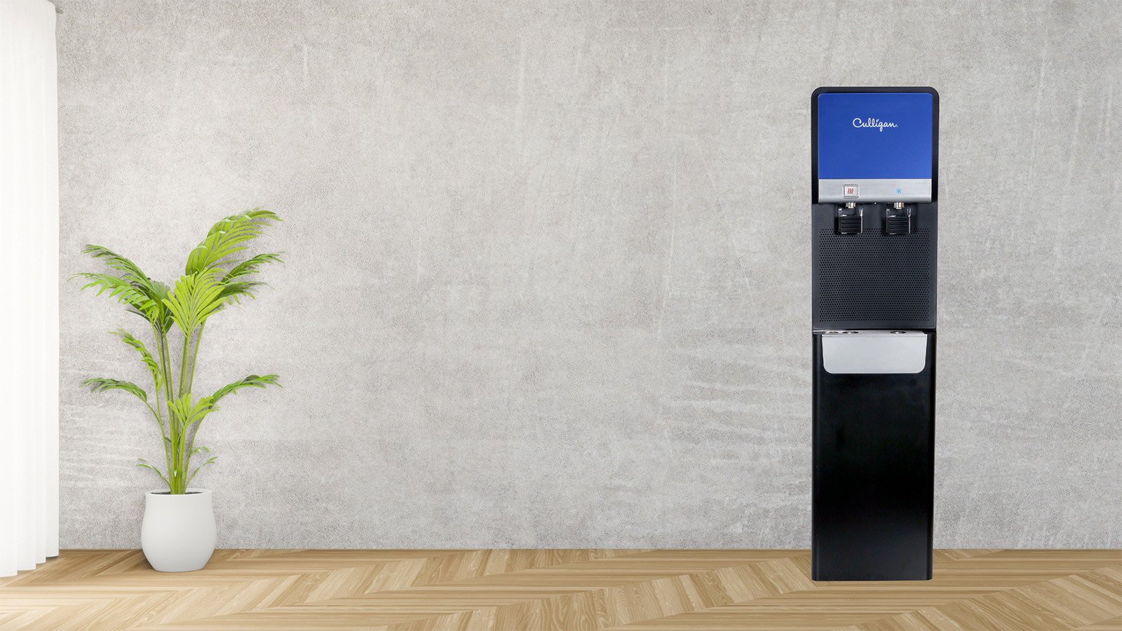 bottleless water cooler in a hallway